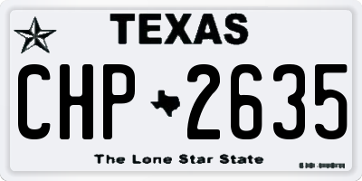 TX license plate CHP2635