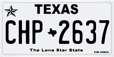 TX license plate CHP2637