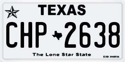TX license plate CHP2638