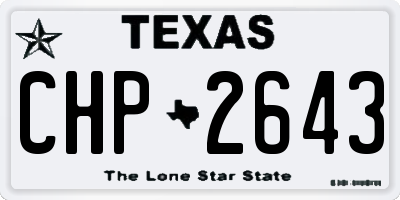TX license plate CHP2643