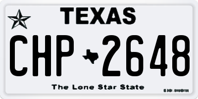 TX license plate CHP2648