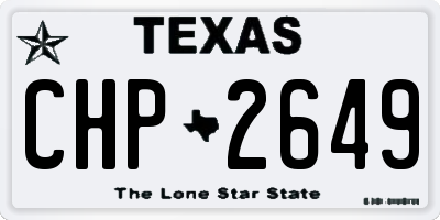 TX license plate CHP2649