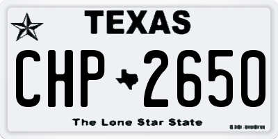 TX license plate CHP2650