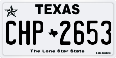 TX license plate CHP2653