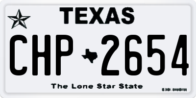 TX license plate CHP2654