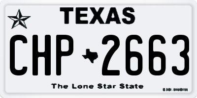 TX license plate CHP2663