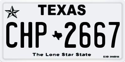 TX license plate CHP2667