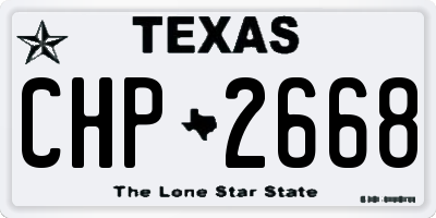 TX license plate CHP2668