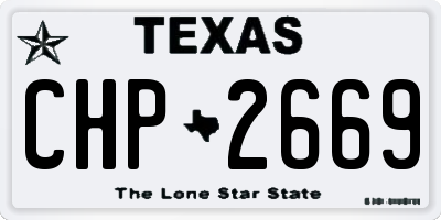 TX license plate CHP2669