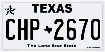 TX license plate CHP2670