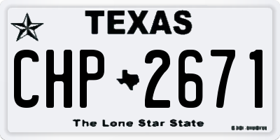 TX license plate CHP2671