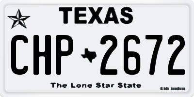 TX license plate CHP2672