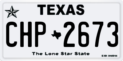 TX license plate CHP2673