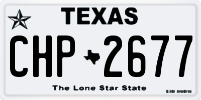 TX license plate CHP2677