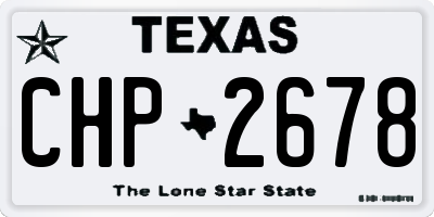 TX license plate CHP2678