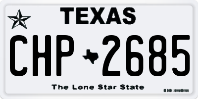 TX license plate CHP2685