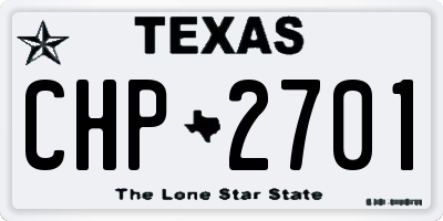 TX license plate CHP2701