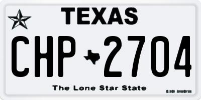 TX license plate CHP2704
