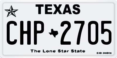 TX license plate CHP2705