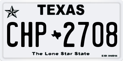 TX license plate CHP2708
