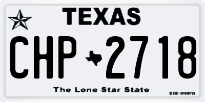 TX license plate CHP2718