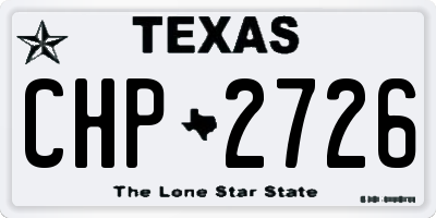 TX license plate CHP2726