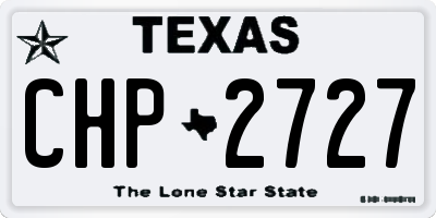 TX license plate CHP2727