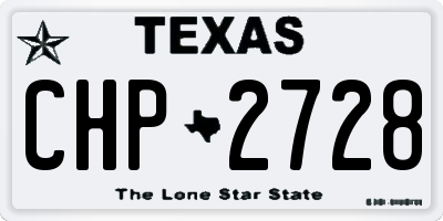 TX license plate CHP2728