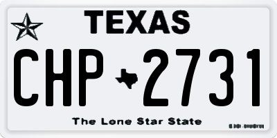 TX license plate CHP2731