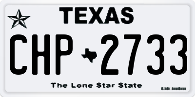 TX license plate CHP2733