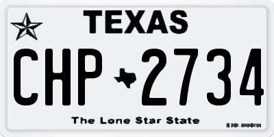 TX license plate CHP2734