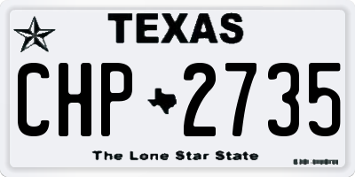 TX license plate CHP2735