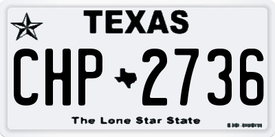 TX license plate CHP2736