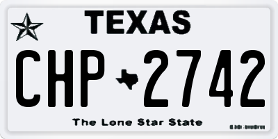 TX license plate CHP2742