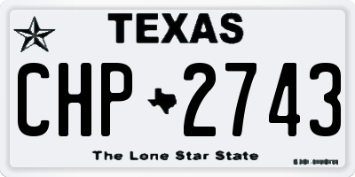 TX license plate CHP2743