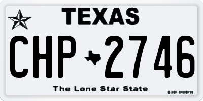 TX license plate CHP2746