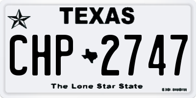 TX license plate CHP2747