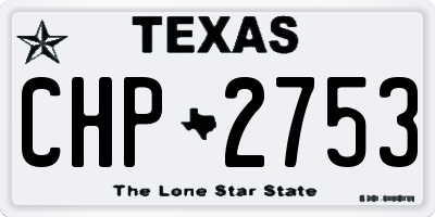 TX license plate CHP2753