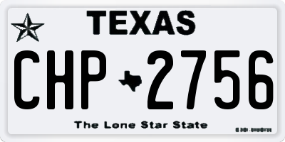 TX license plate CHP2756