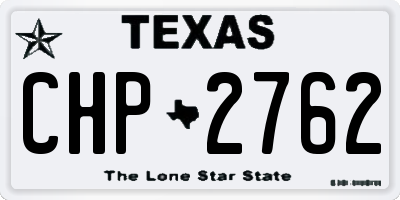 TX license plate CHP2762