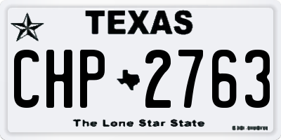 TX license plate CHP2763