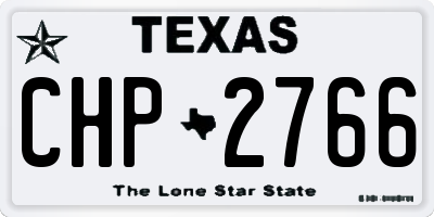TX license plate CHP2766