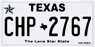 TX license plate CHP2767