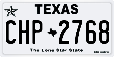 TX license plate CHP2768