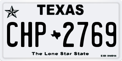 TX license plate CHP2769