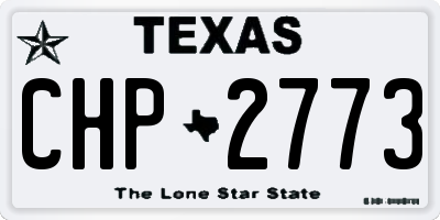 TX license plate CHP2773