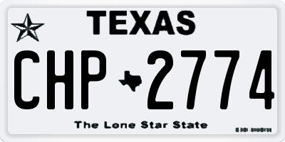 TX license plate CHP2774
