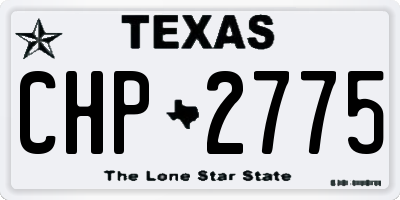 TX license plate CHP2775