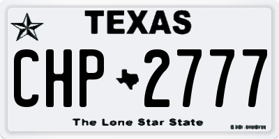 TX license plate CHP2777