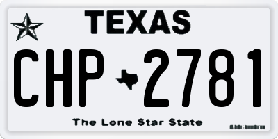 TX license plate CHP2781